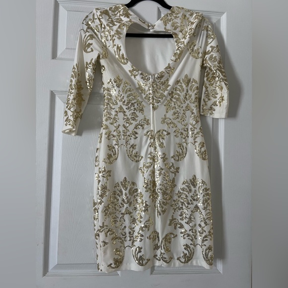 B Darlin Sequin Dress - Gold/White (5/6) - Picture 4 of 7